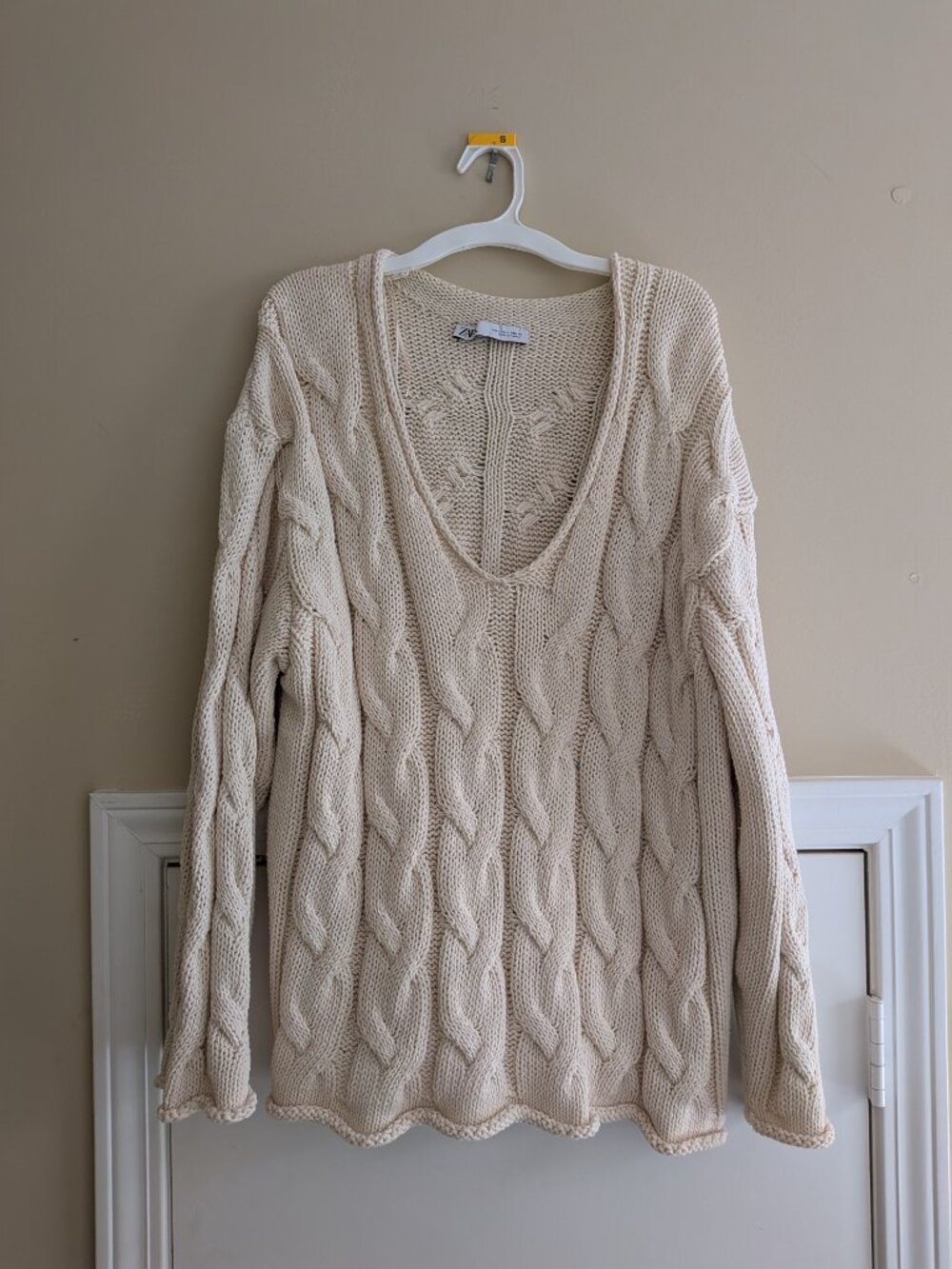 Zara White Cable Knit Sweater - Picture 4 of 4